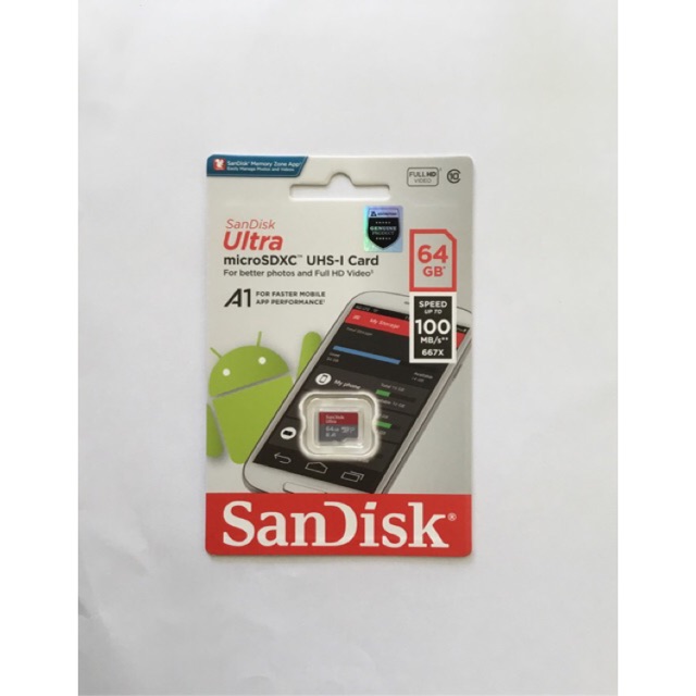 Micro Sd Sandisk Ultra Microsd 64gb 100mb / S Microsdhc Uhs-i Class 10