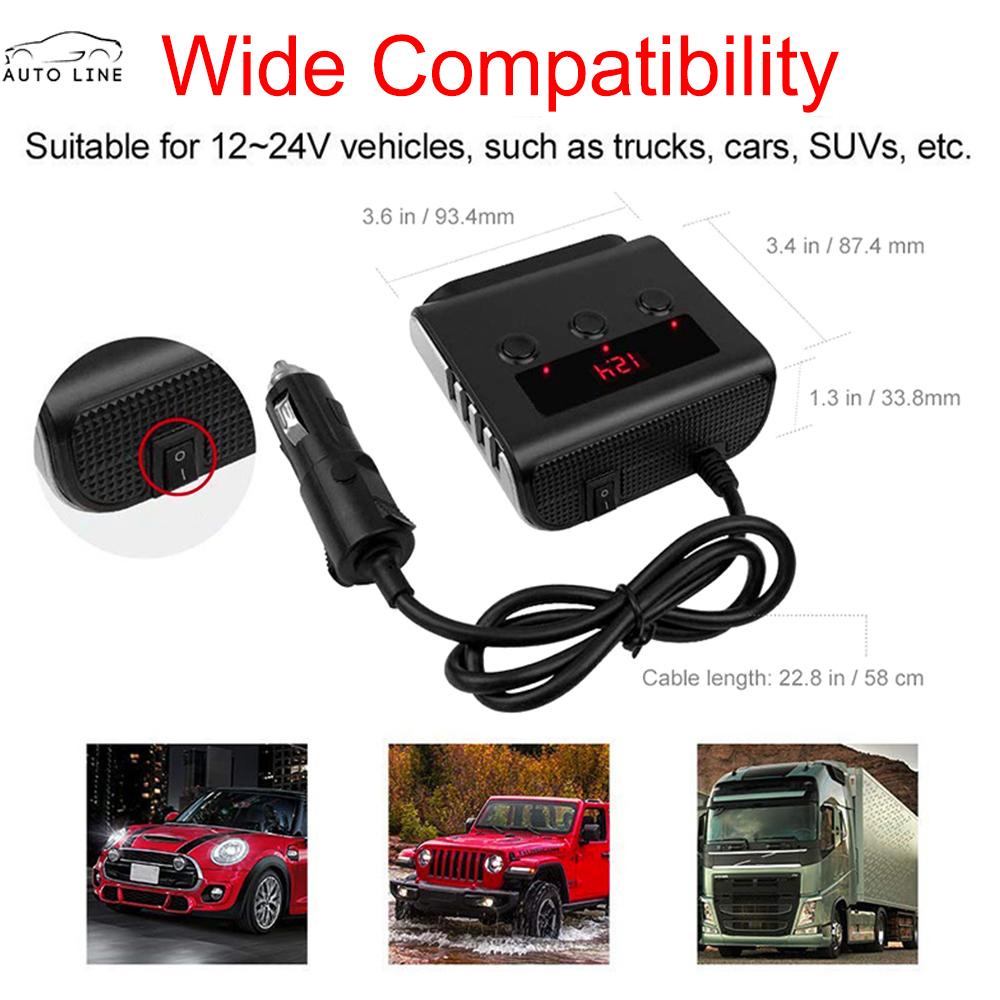 Ổ CắM 3 CổNg GắN Xe Hơi + 4 CổNg SạC USB SHOPCYC7894