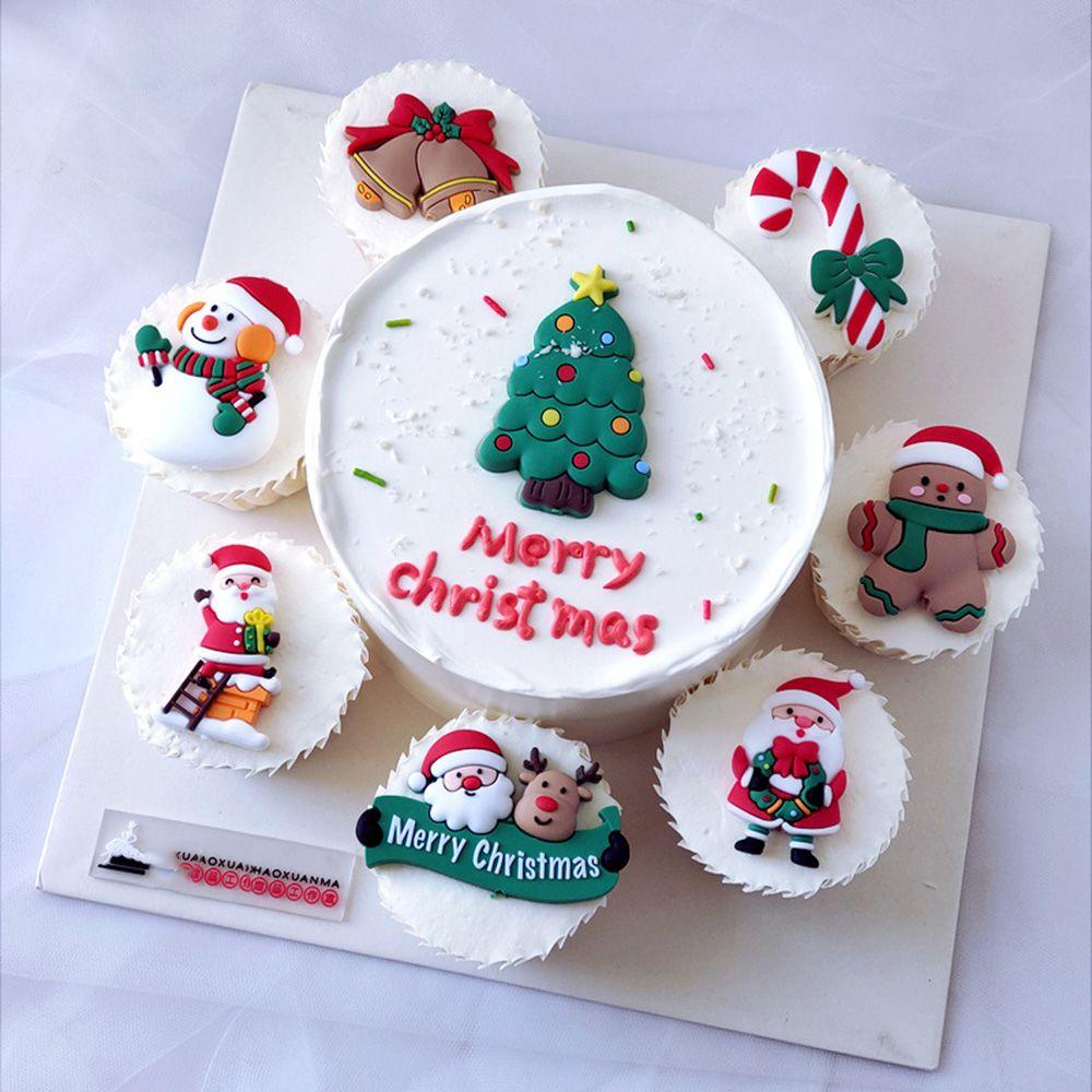 YNATURAL Que Cắm Trang Trí Bánh Kem Chữ Merry Christmas