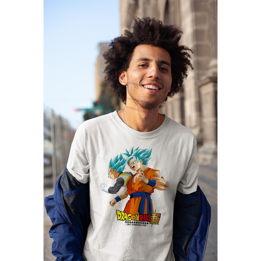 Áo thun in hình Dragon ball super vegeta and songoku super saiyan blue