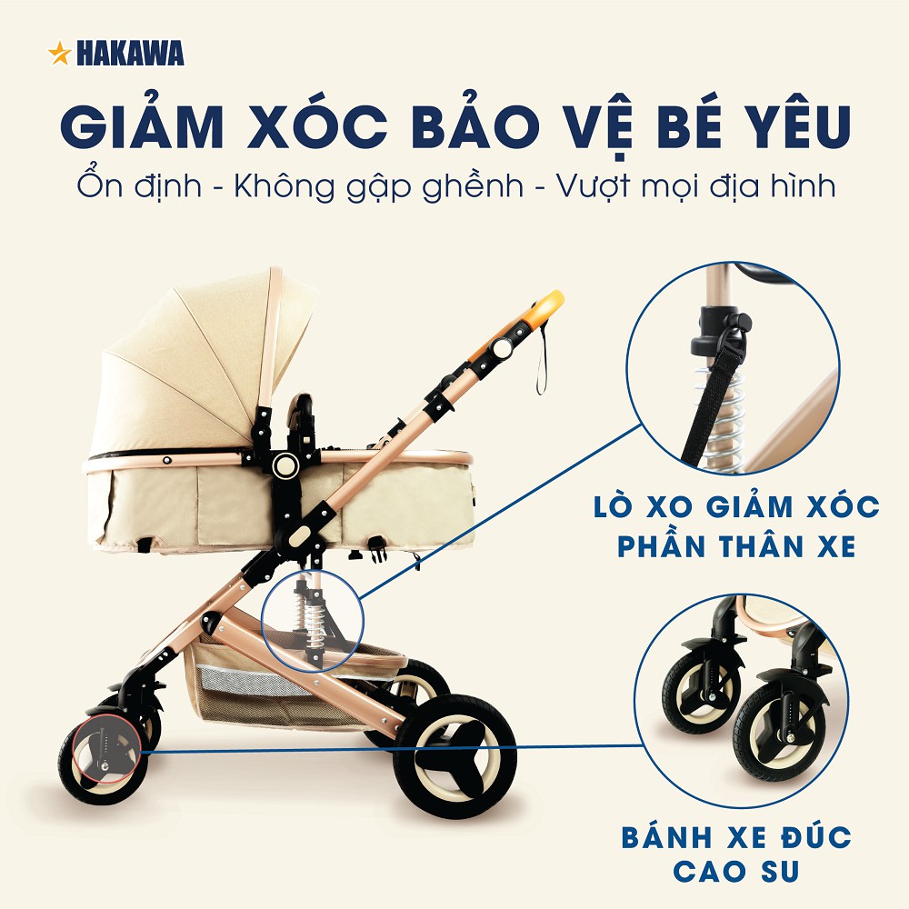 Xe Đẩy Cho Bé HAKAWA HK-B02 - Sản phẩm chính hãng - Bảo hành 3 năm