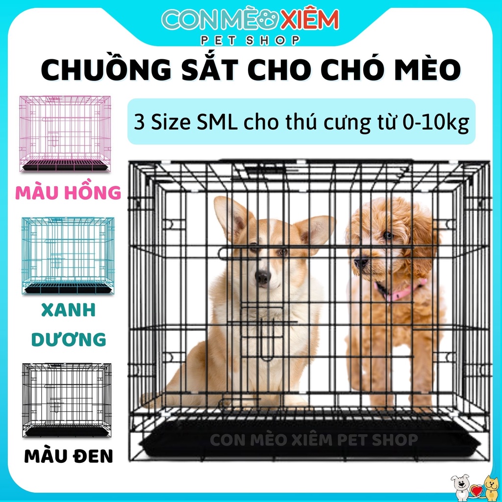 Chuồng cho chó mèo sắt tĩnh điện, chuồng quây lồng vệ sinh cho thú cưng Con Mèo Xiêm