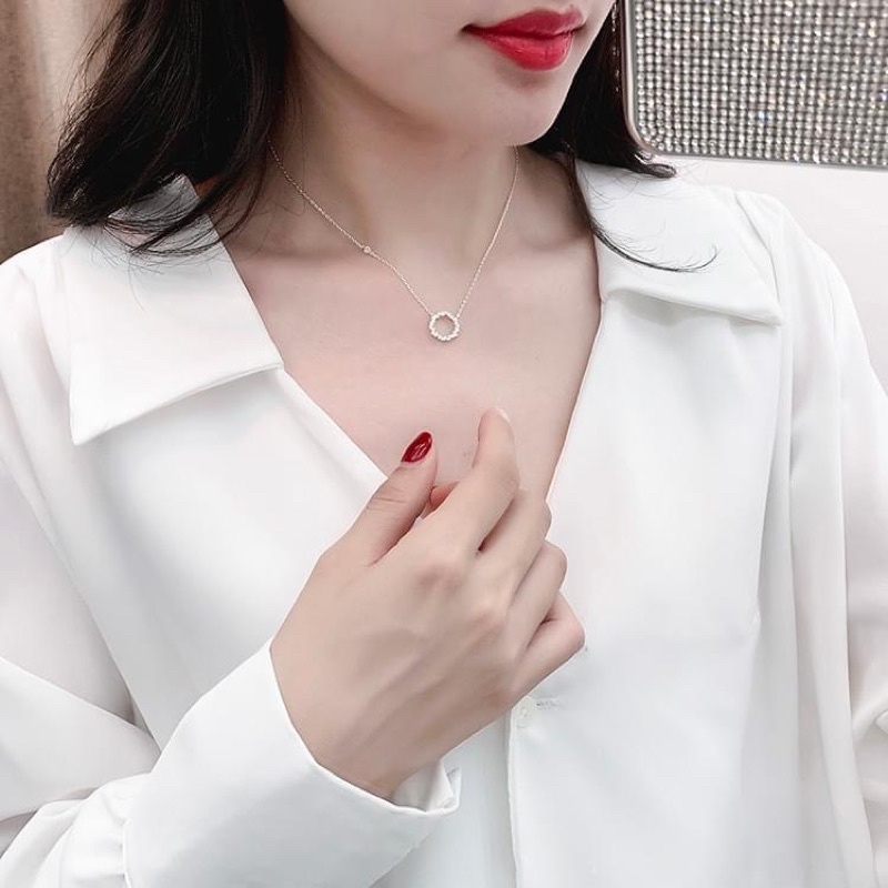 Dây chuyền huyền thoại biển xanh bạc ý DaLiA Jewelry vòng cổ bạc dây xích bạc thật 925 đẹp và cá tính