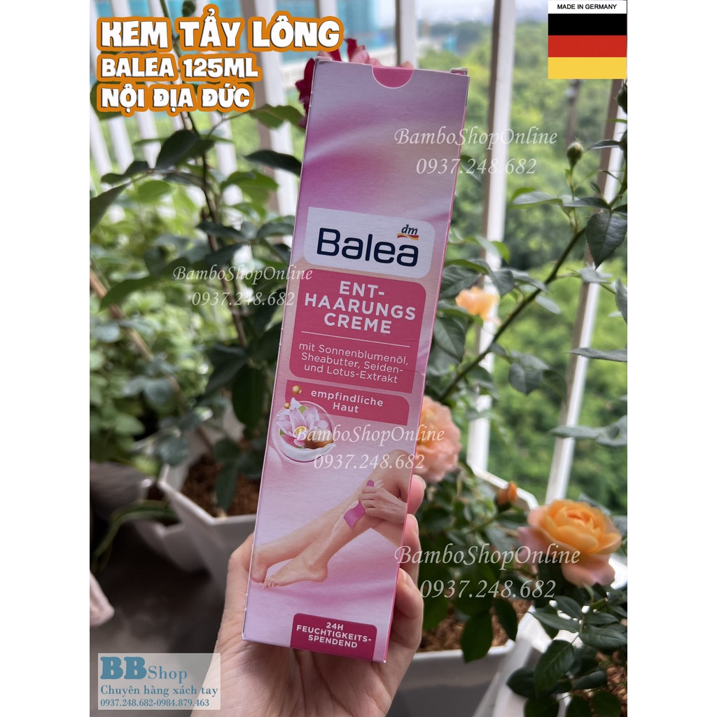 Bọt, gel tẩy lông. Kem dưỡng sau cạo lông Balea của Đức- Nội địa Đức Đủ Bill