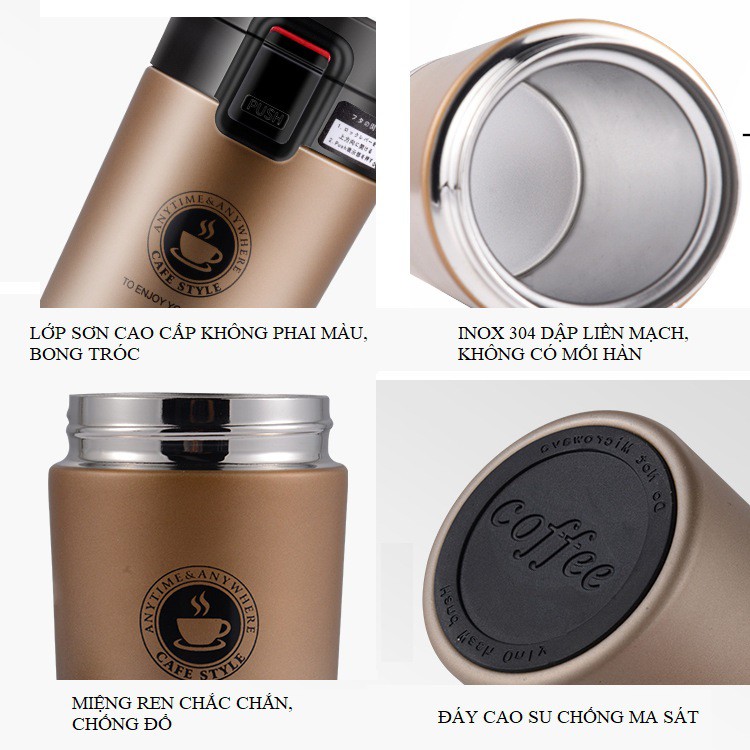 ⚡GIỮ NHIỆT 24H⚡Cốc Giữ Nhiệt Coffee Inox 304 2 Lớp Cao Cấp Xuất Khẩu Nhật Bản | BigBuy360 - bigbuy360.vn