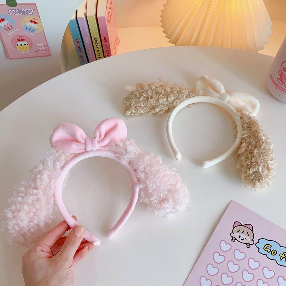 Băng Đô Cài Tóc Bằng Lông Nhung Đính Nơ Dễ Thương Xinh Xắn Cho Nữ
