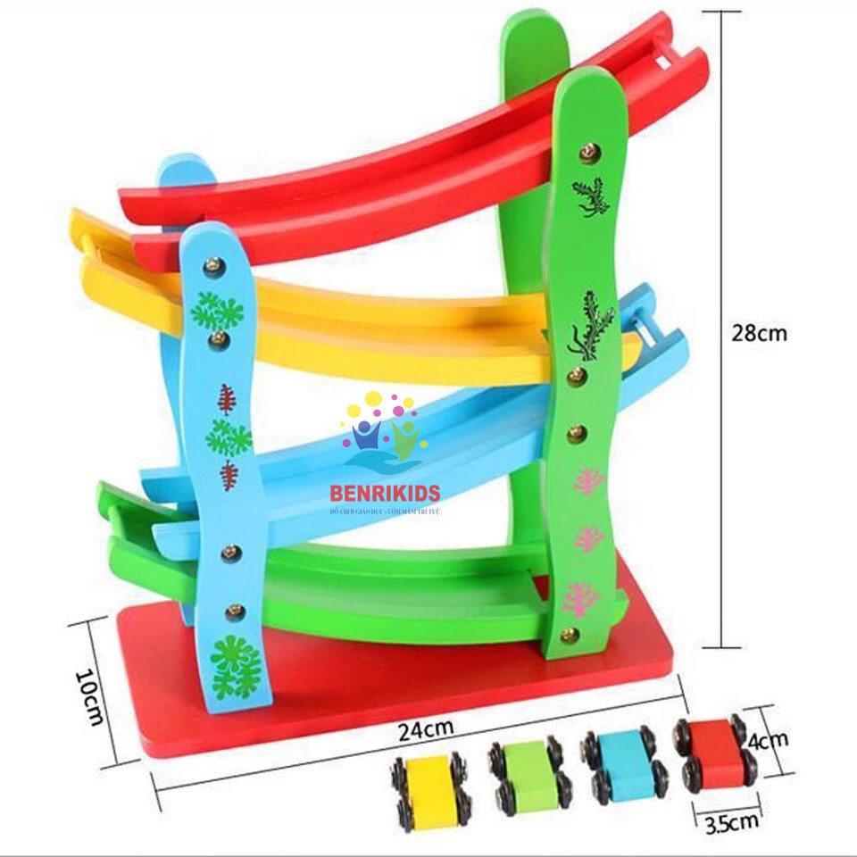 Xe Cầu Trượt 4 Tầng Bằng Gỗ Benrikids