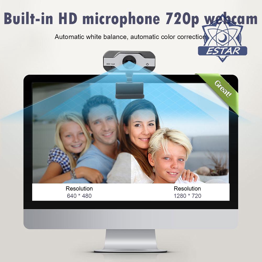 Webcam 720p Hd Có Micro Xoay 360 Độ Cho Laptop Pc