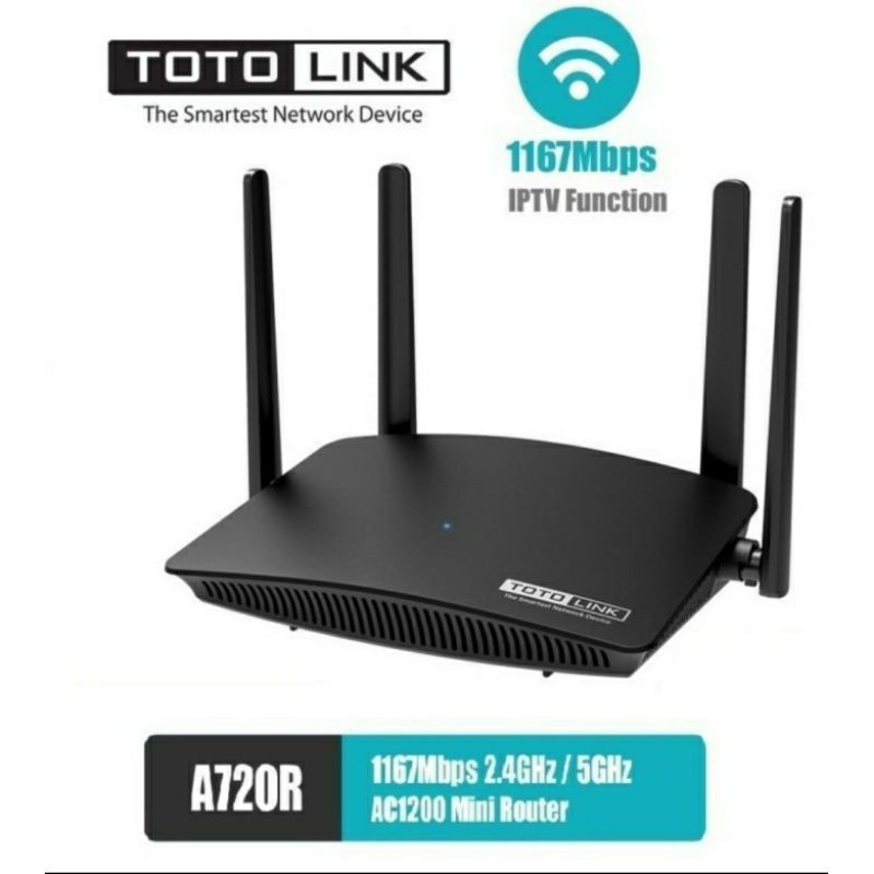 Bộ Định Tuyến Băng Tần Kép Totolink A720r Ac1200 Không Dây