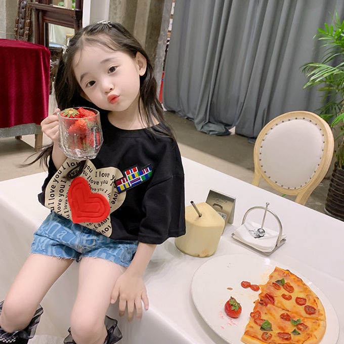 Áo Thun Tay Ngắn Chất Liệu 100% Cotton Nguyên Chất 2022 Thời Trang Mùa Hè Mới Cho Bé Gái