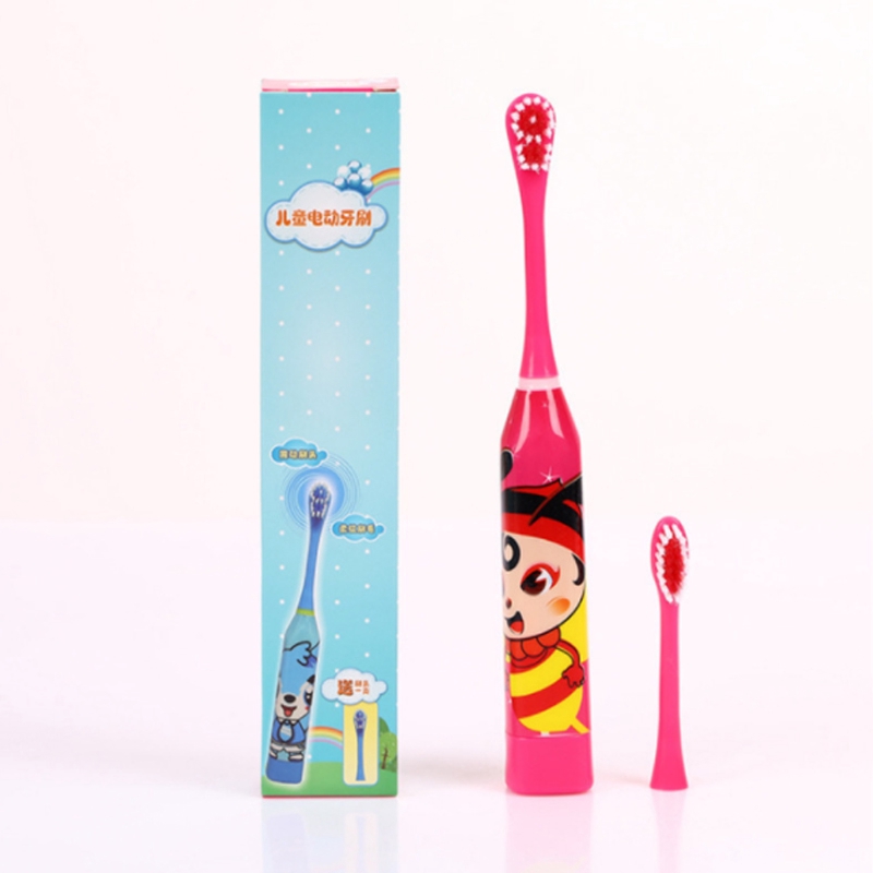 Bàn Chải Đánh Răng Điện Hai Mặt Lông Mềm Cho Trẻ Em Kèm 2 Đầu Thay Thế