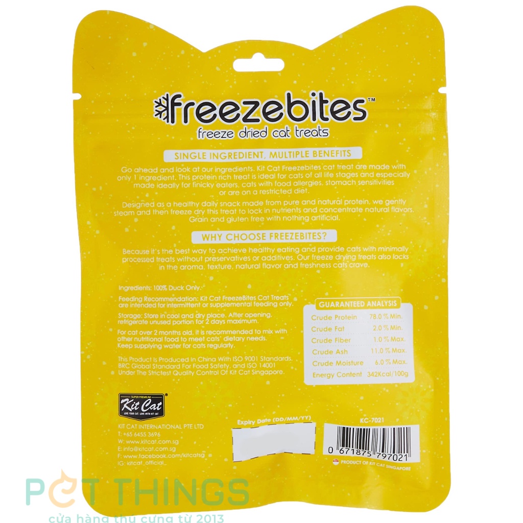 Thịt sấy cho mèo Kit Cat FreezeBites 15g ăn vặt thưởng