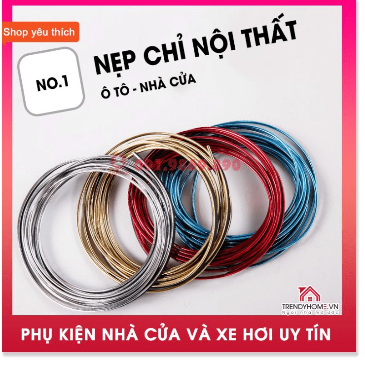Chỉ viền trang trí nội thất ô tô (cuộn 5m) Chỉ nẹp viền nội thất xe hơi, dây viền trang trí nội thất ô tô, chỉ nội thất