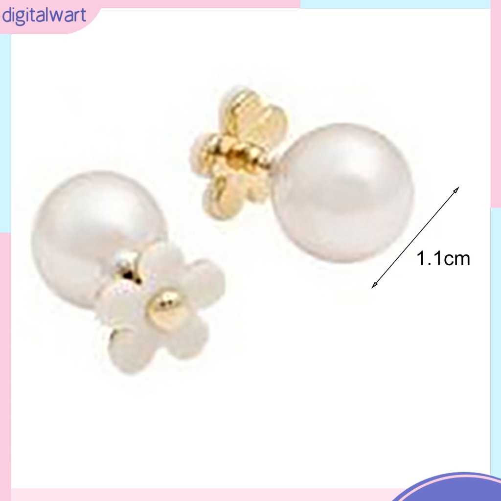 Đôi bông tai mặt hoa đính ngọc trai nhân tạo thời trang