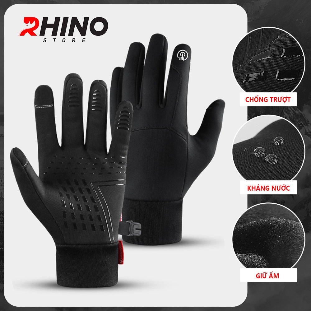 Găng tay giữ ấm mùa đông chống gió, dày dặn Rhino G101 thể thao cảm ứng điện thoại