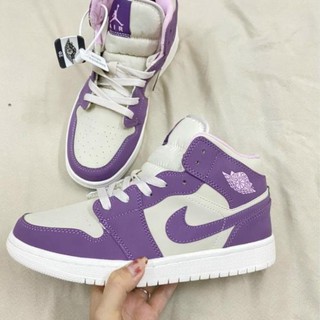 Nk air jordan 1 mid - tím 1:1 🟡 🟡 giày nữ cổ cao bản chuẩn 1:1 cao cấp