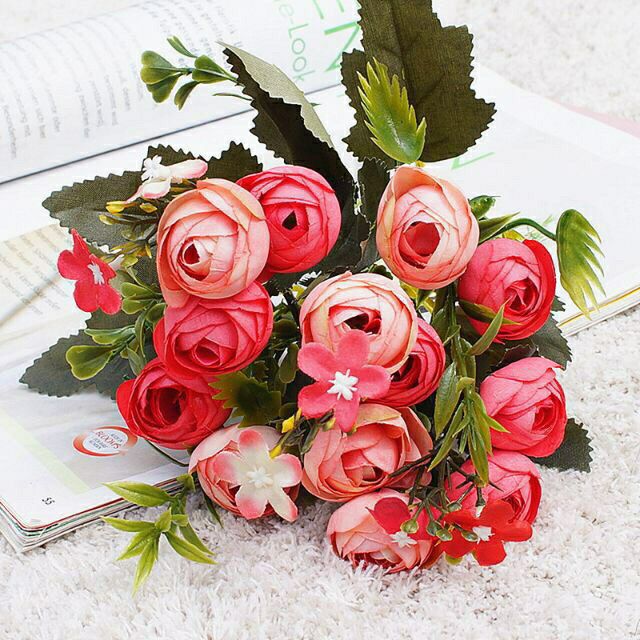 Hoa giả - Cụm hoa hồng trà, sang chảnh, điểm nhấn phá cách cho không gian lãng mạn