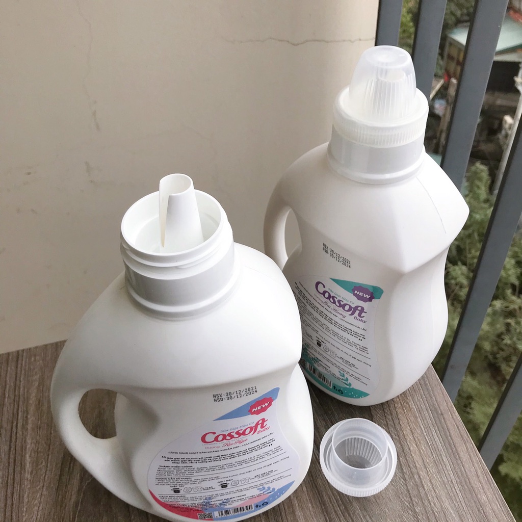Nước giặt quần áo trẻ em 2 trong 1 Cossoft Baby cao cấp (2,2L) nước giặt sạch sâu, thơm lâu, an toàn cho bé
