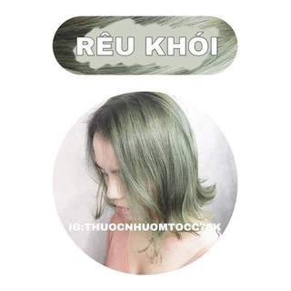 Thuốc nhuộm tóc tại nhà + oxi trợ nhuộm + bao tay nhuộm tóc [ Màu Rêu Khói]