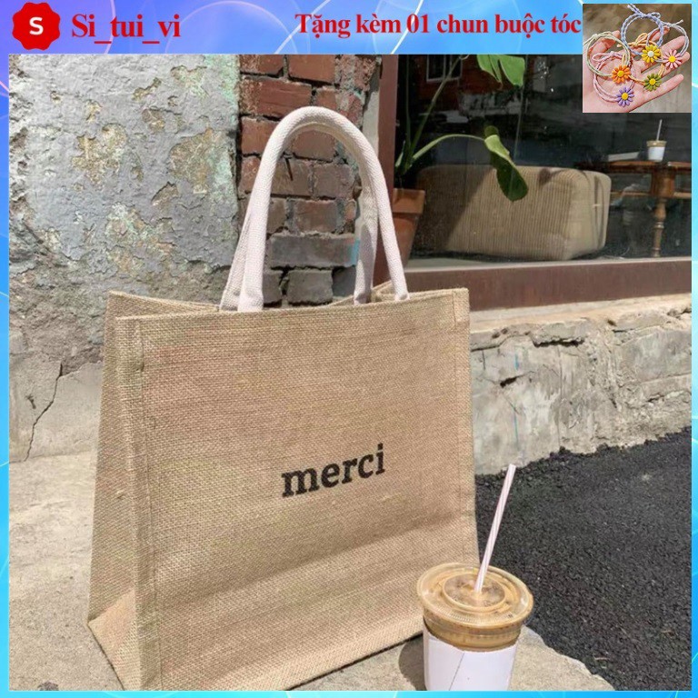[Mã FAMAYWA2 giảm 10K đơn từ 50K] Túi Cói Merci tiện dụng đi biển _TDC071