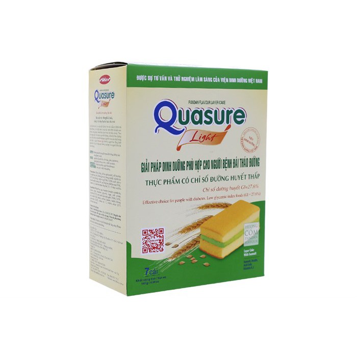 BÁNH BÔNG LAN QUASURE 140g HƯƠNG CỐM/ (Dành cho người ăn kiêng, tiểu đường)