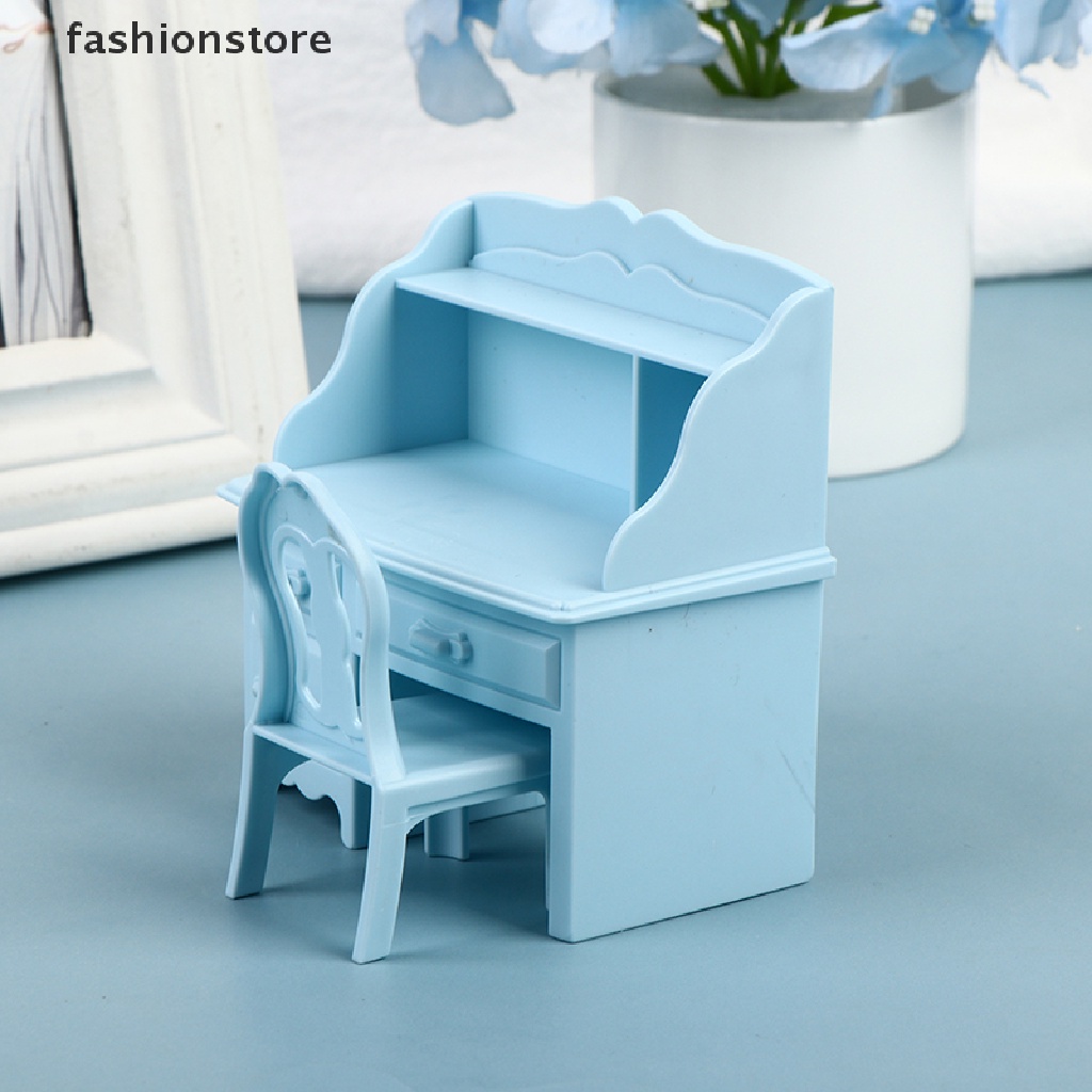 Set 2 sản phẩm gồm ghế và bàn làm việc mini cho nhà búp bê