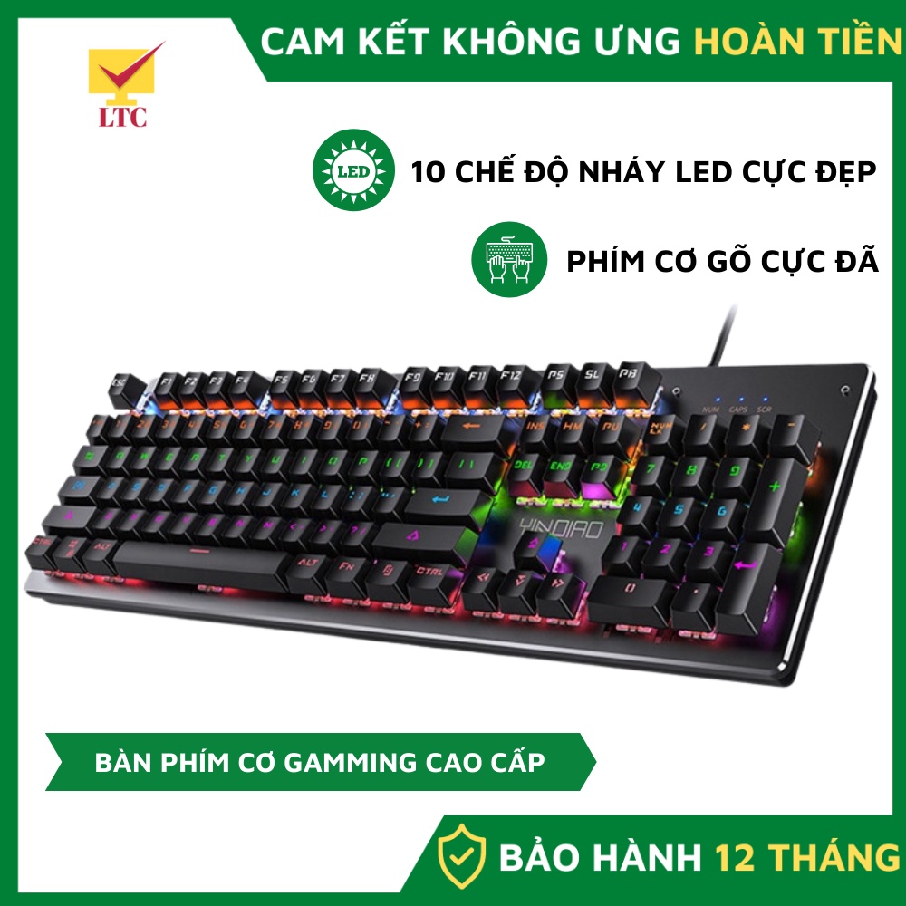Bàn phím cơ gaming LTC H650 PRO 2022 có 10 chế độ led rgb cực đẹp, phím cơ gõ cực đã tương thích với máy tính,Pc, Laptop