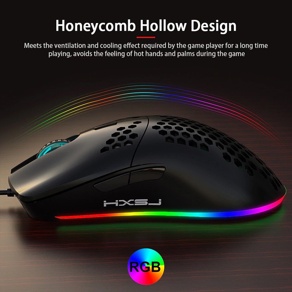 Chuột Gaming LED RGB Chuyên Game Có Dây HXSJ J900