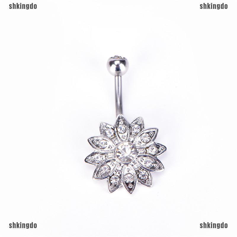 Khuyên cơ thể hình hoa đính pha lê thời trang