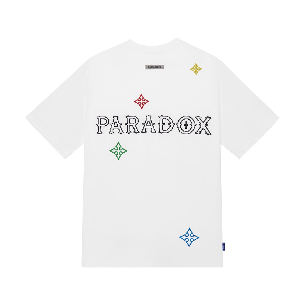 Áo thun form rộng Paradox tay lỡ - Unisex - In hình - THE GLEAM - Màu trắng