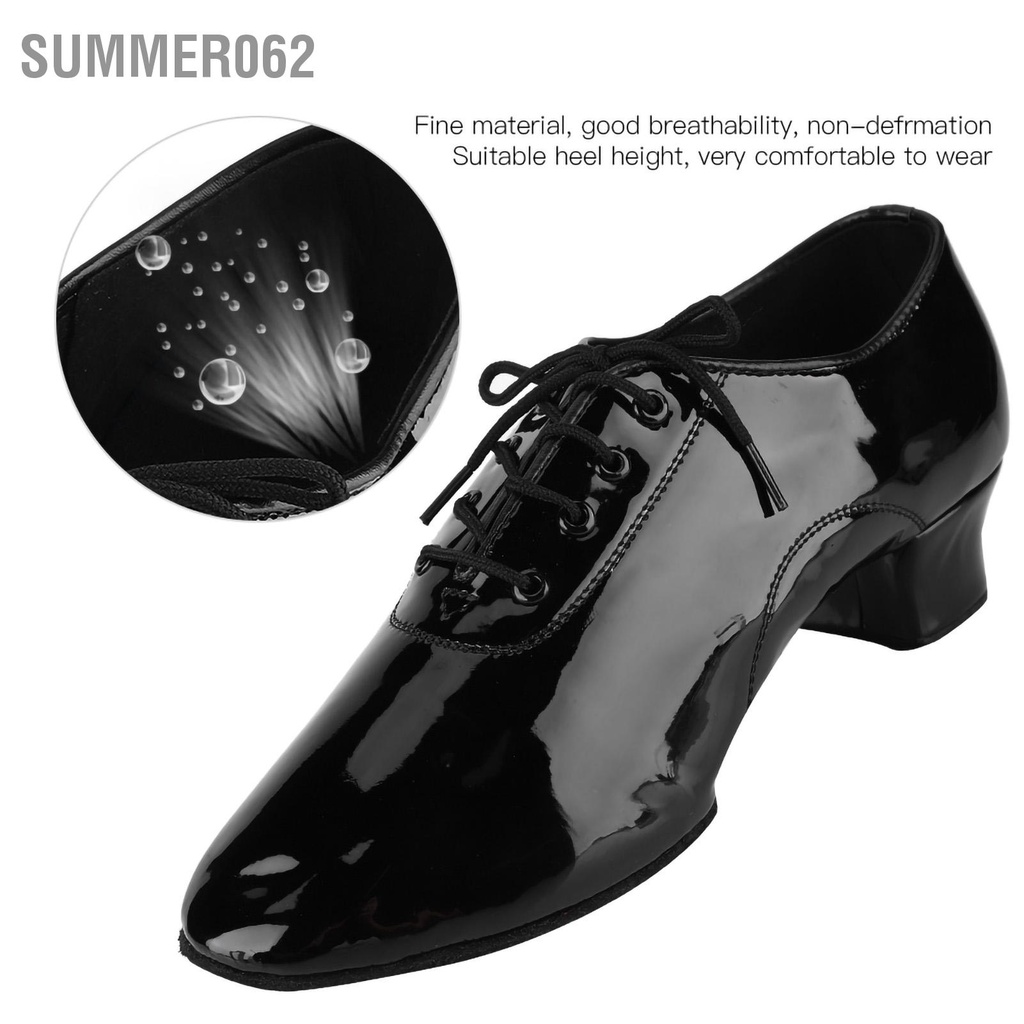 [Hàng Sẵn] Giày Latin mềm mại thoải mái khiêu vũ thời trang cho nam giới Da PU 【Summer062】