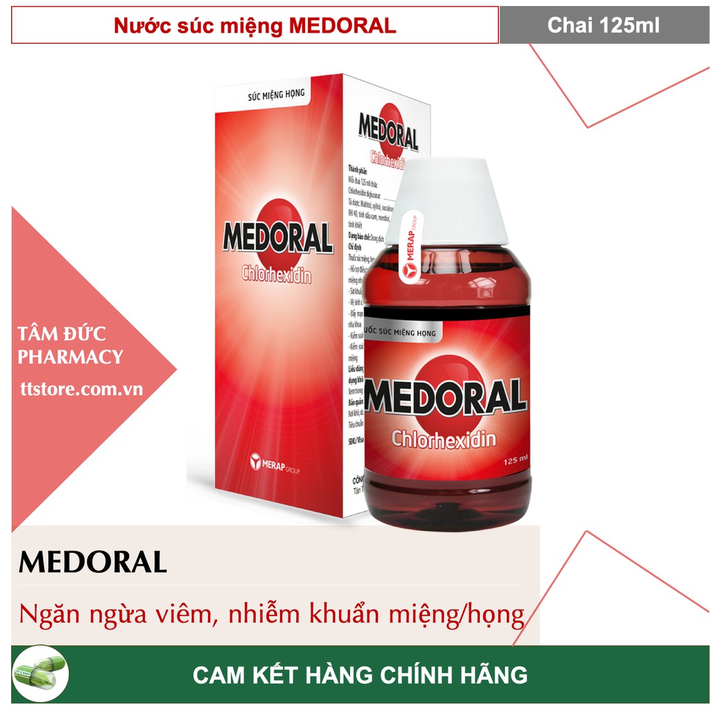 MEDORAL [Chai 125ml/250ml] - Nước súc miệng, họng làm sạch và ngăn ngừa nhiễm khuẩn