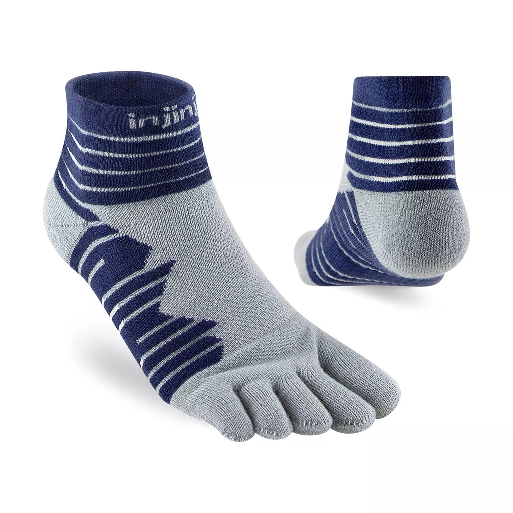 Vớ xỏ ngón chạy đường dài Injinji ULTRA RUN Mini Crew - Cobalt