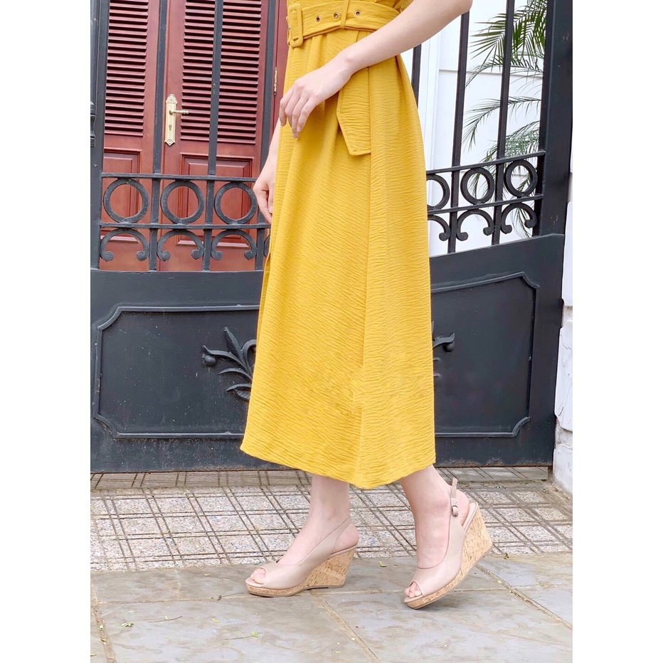 Sandal Đế Xuồng Da Thật 7cm