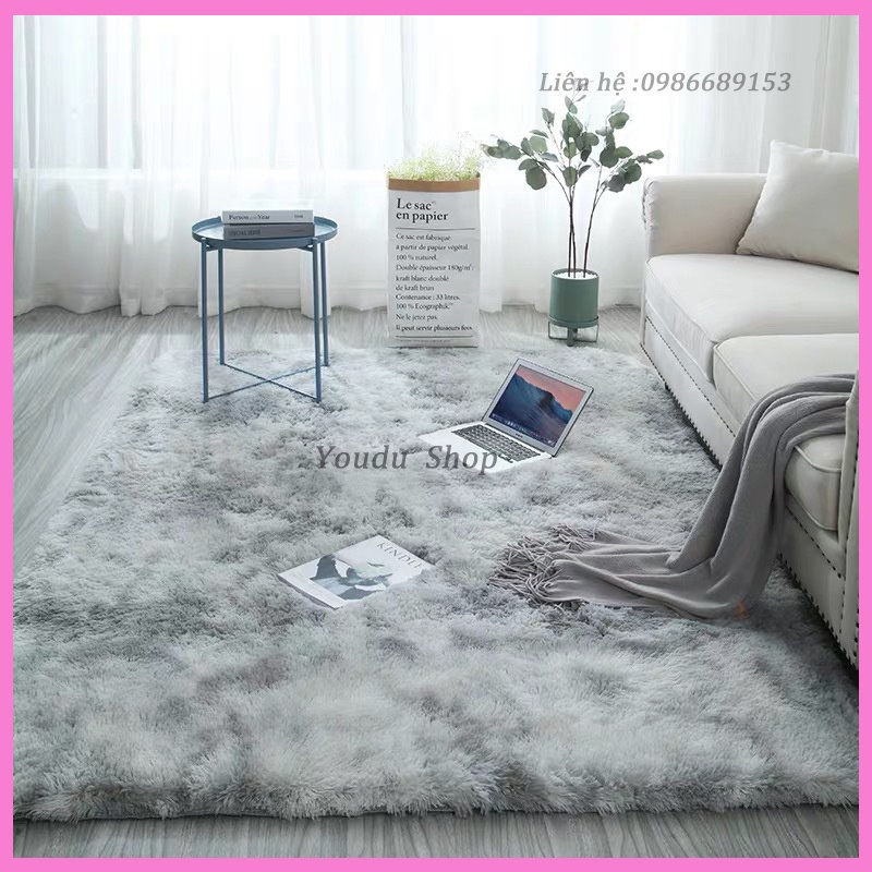 Thảm Lông Loang Trải Sàn Trang Trí Phòng Khách- Phòng Ngủ Dày Mịn - Mặt Sau Chống Trơn Trượt