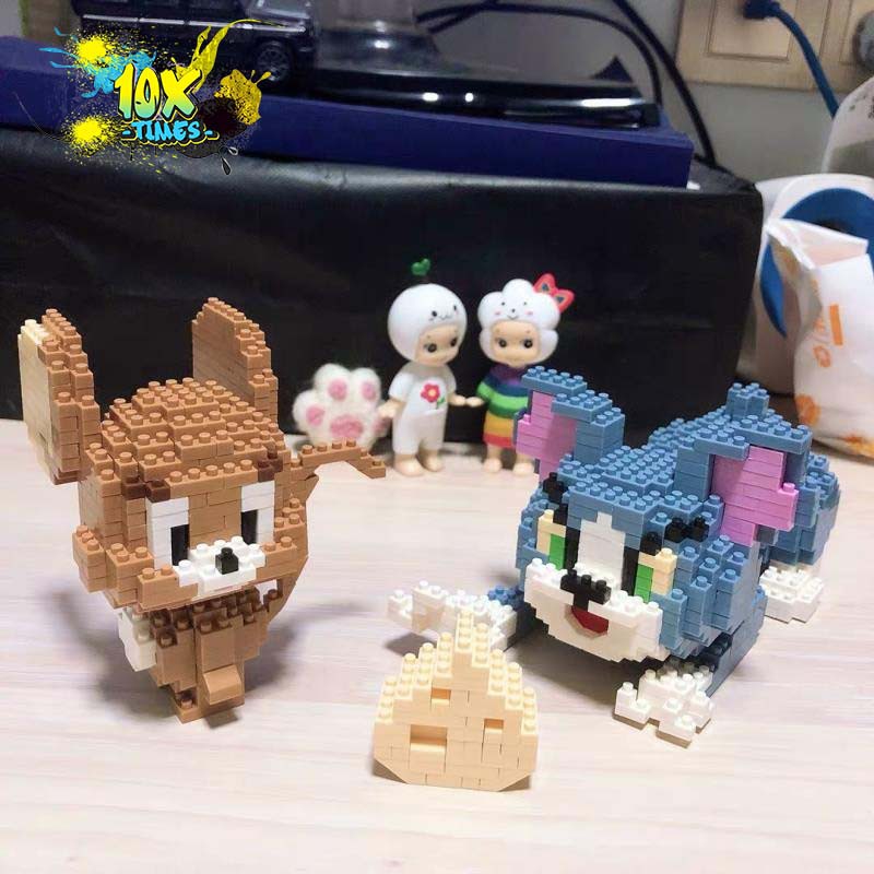 Đồ chơi lắp ráp 3d Tom and Jerry (mèo và chuột) dễ thương cute quà tặng sinh nhật trẻ em bạn trai bạn gái