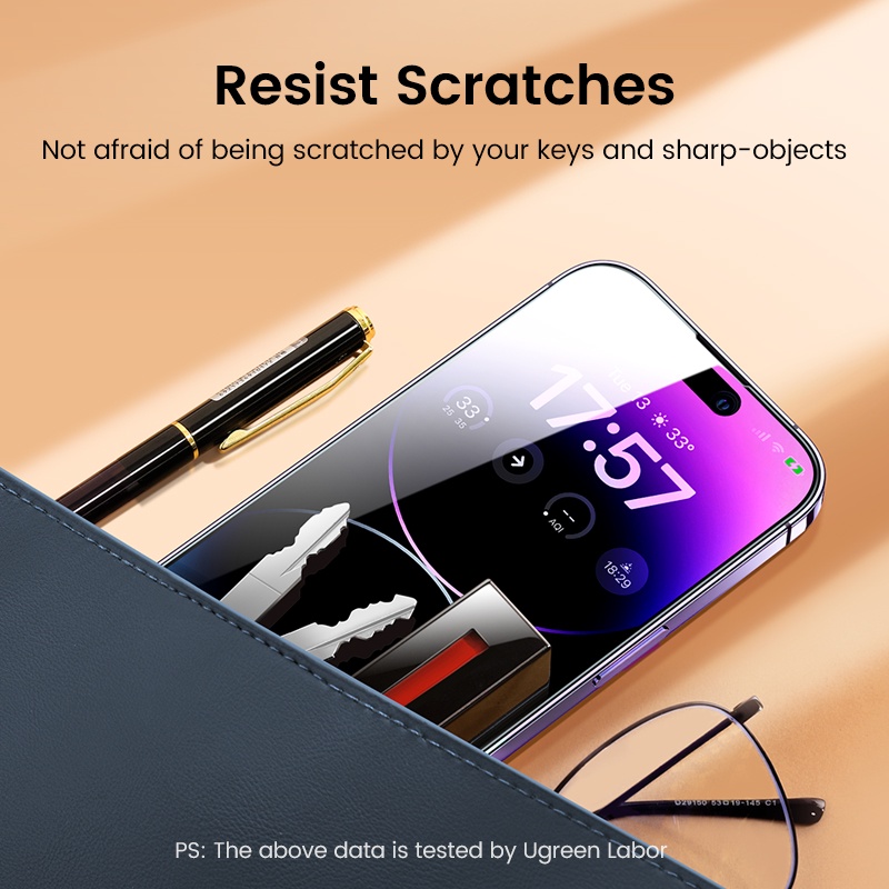 Ugreen Set 2 Kính Cường Lực Toàn Màn Hình 2.5D Dùng Cho iPhone 14 / 13 14 13