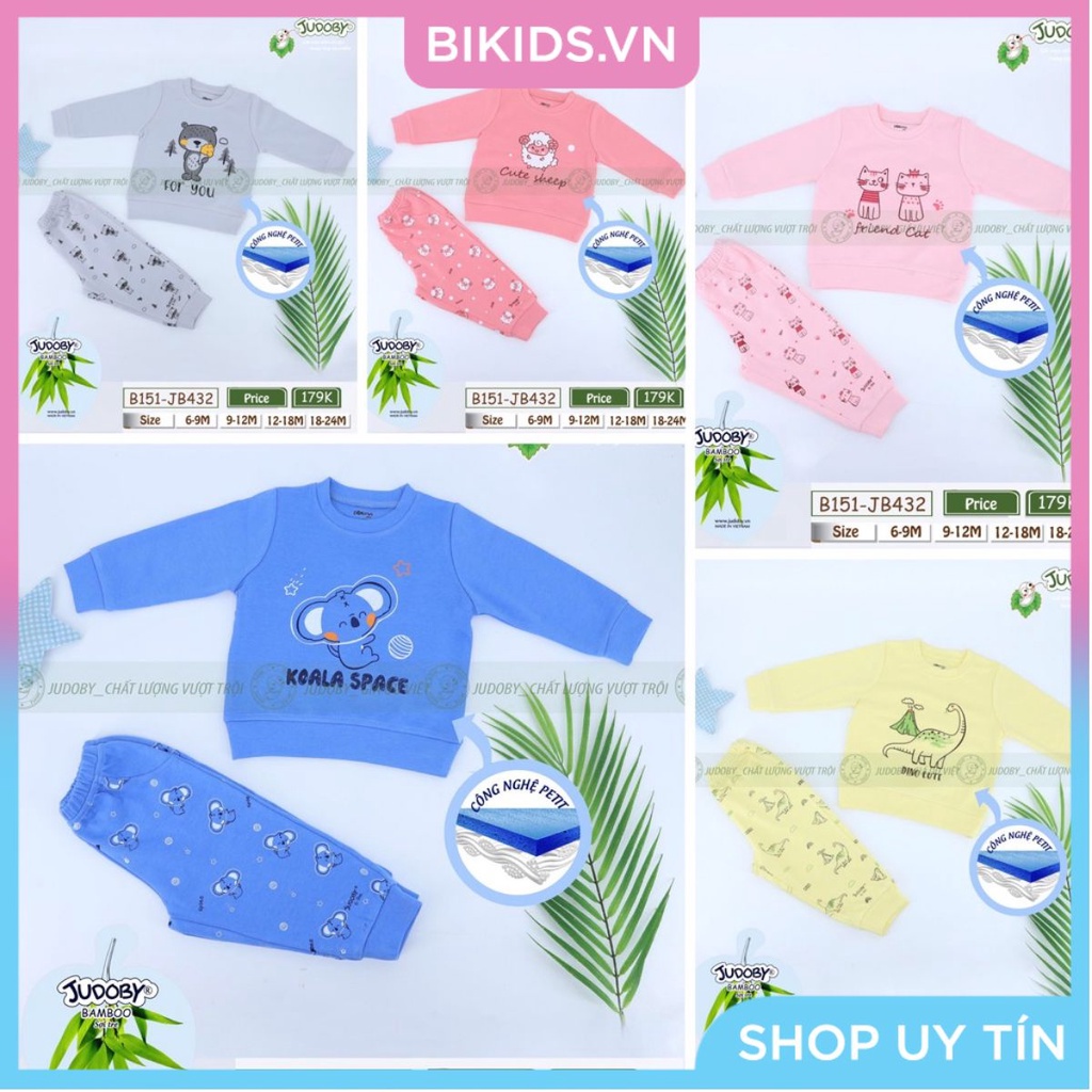 Judoby - Bộ cổ tròn dài tay Bamboo (9-24M) JB432