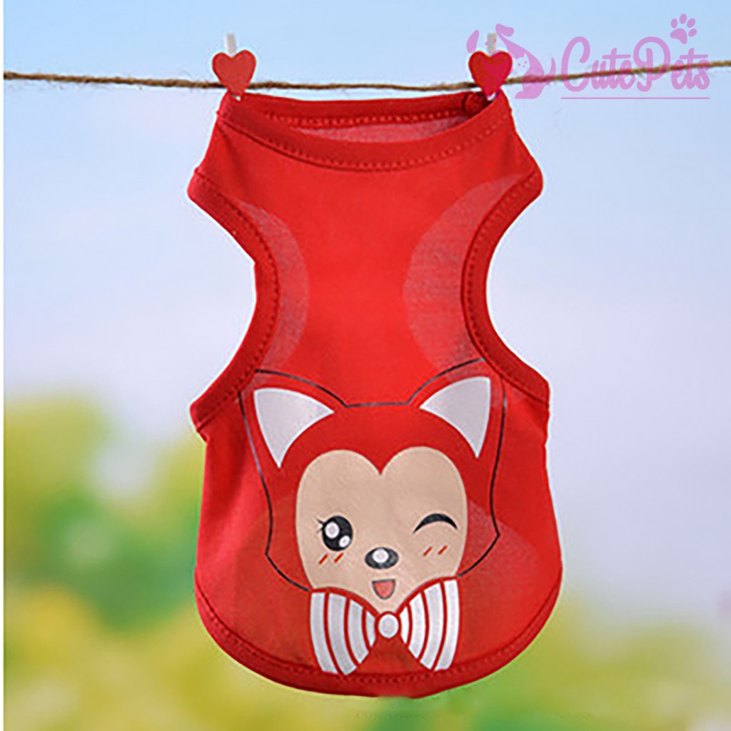 Áo cho chó mèo ba lỗ mùa hè in hình cute dành cho thú cưng - CutePets phụ kiện chó mèo Pet shop Hà Nội