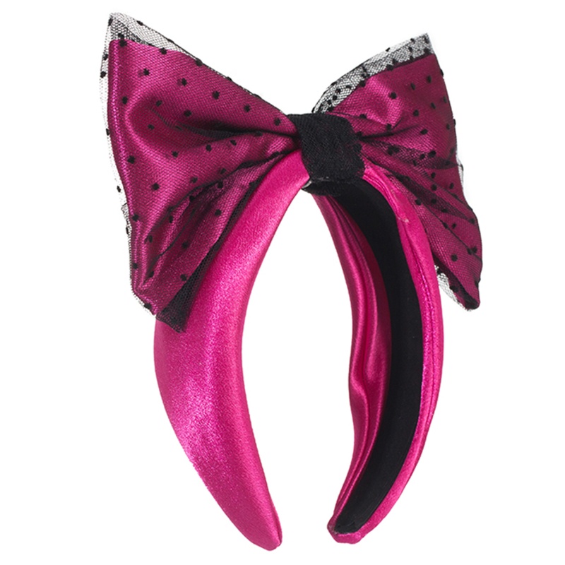 Nơ Cài Tóc Bản Lớn Họa Tiết Chấm Bi