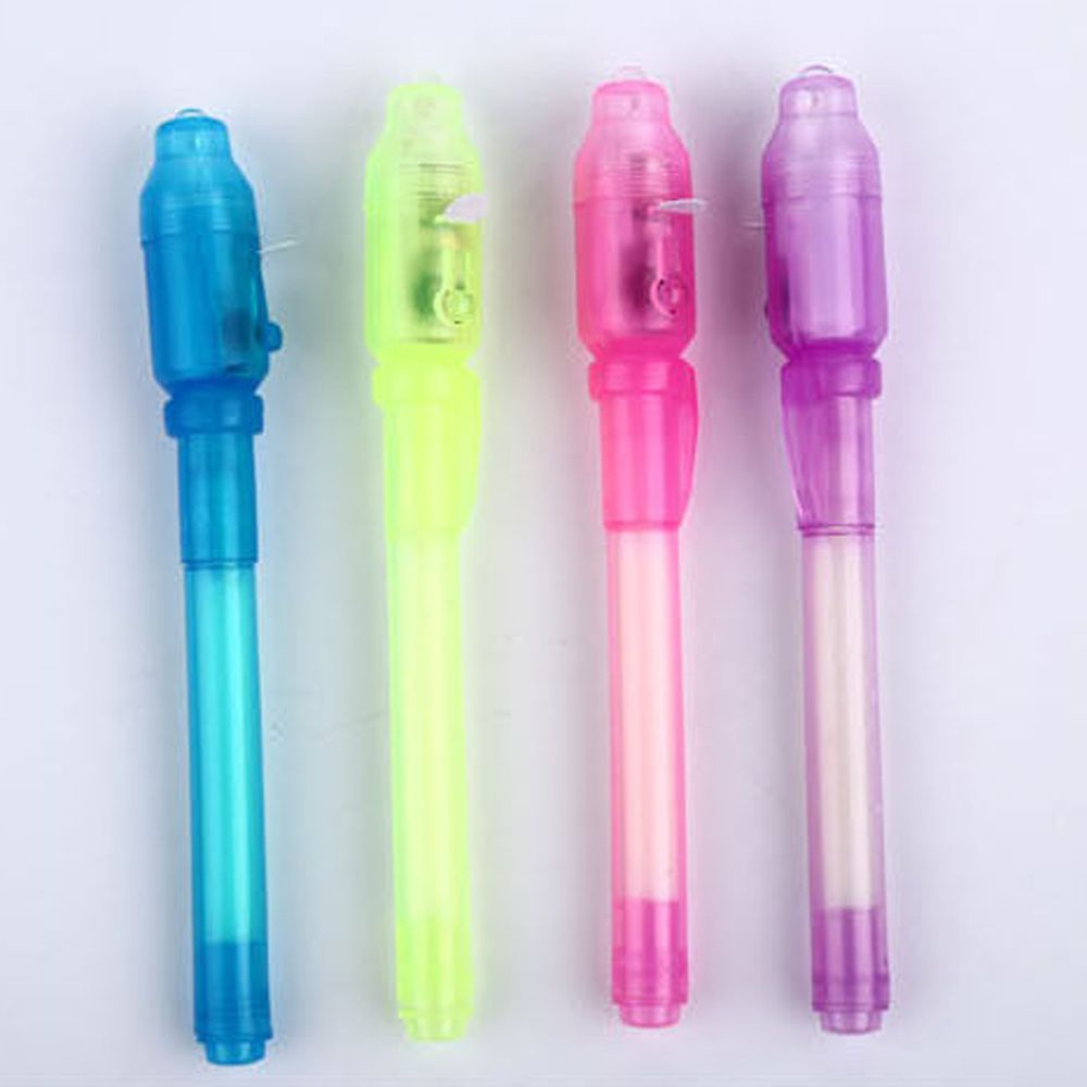 Set 3 Bút Bi Tàng Hình 2 Trong 1 Có Đèn Uv Màu Sắc Ngẫu Nhiên