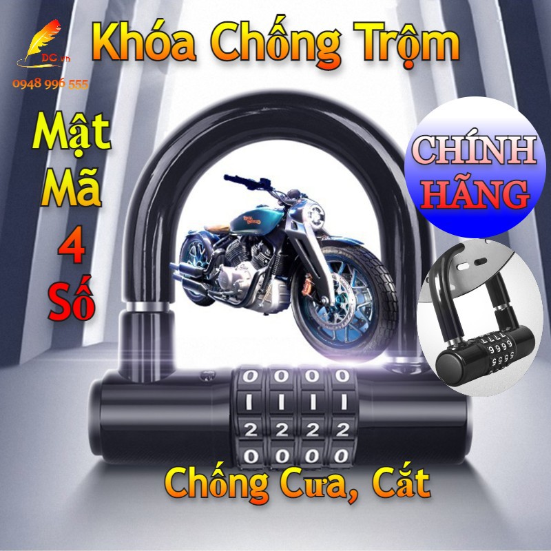 Khóa Chống Trộm Mật Mã 4 Số Khóa Xe Đạp - Xe Máy - Ô Tô - Nhà Cửa - Cổng Chống Cưa Cắt An Toàn Thông Minh - giadung_tong