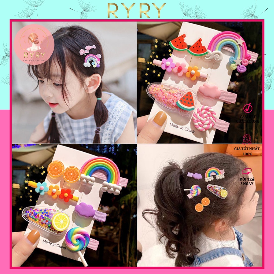 Set 14 Mẫu Kẹp Tóc Cho Bé Gái Phong Cách Hàn Quốc Xinh Xắn, Đáng Yêu