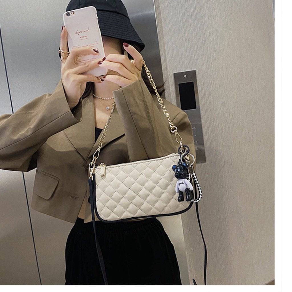 Túi xách nữ đeo chéo đeo vai kẹp nách dây da pha xích thời trang công sở cao cấp giá rẻ