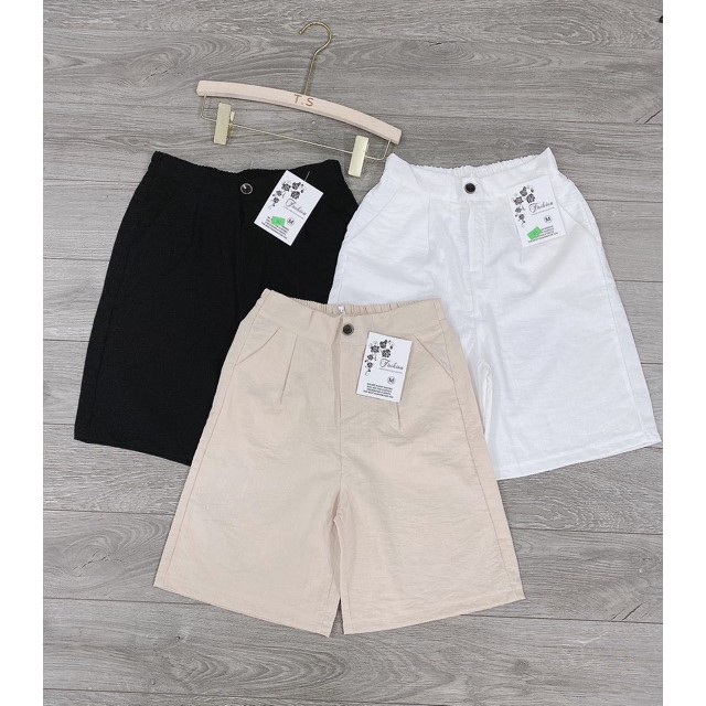 Quần đùi đũi nữ khóa thật lưng chun siêu mát nhiều màu mặc ở nhà đi chơi đều đẹp | BigBuy360 - bigbuy360.vn