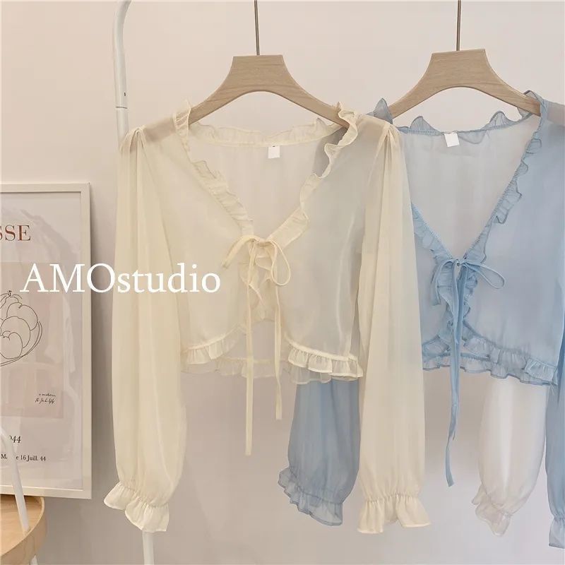 Áo Sơ Mi Tay Dài Dáng Rộng Phối Nơ Thời Trang Xinh Xắn Cho Nữ