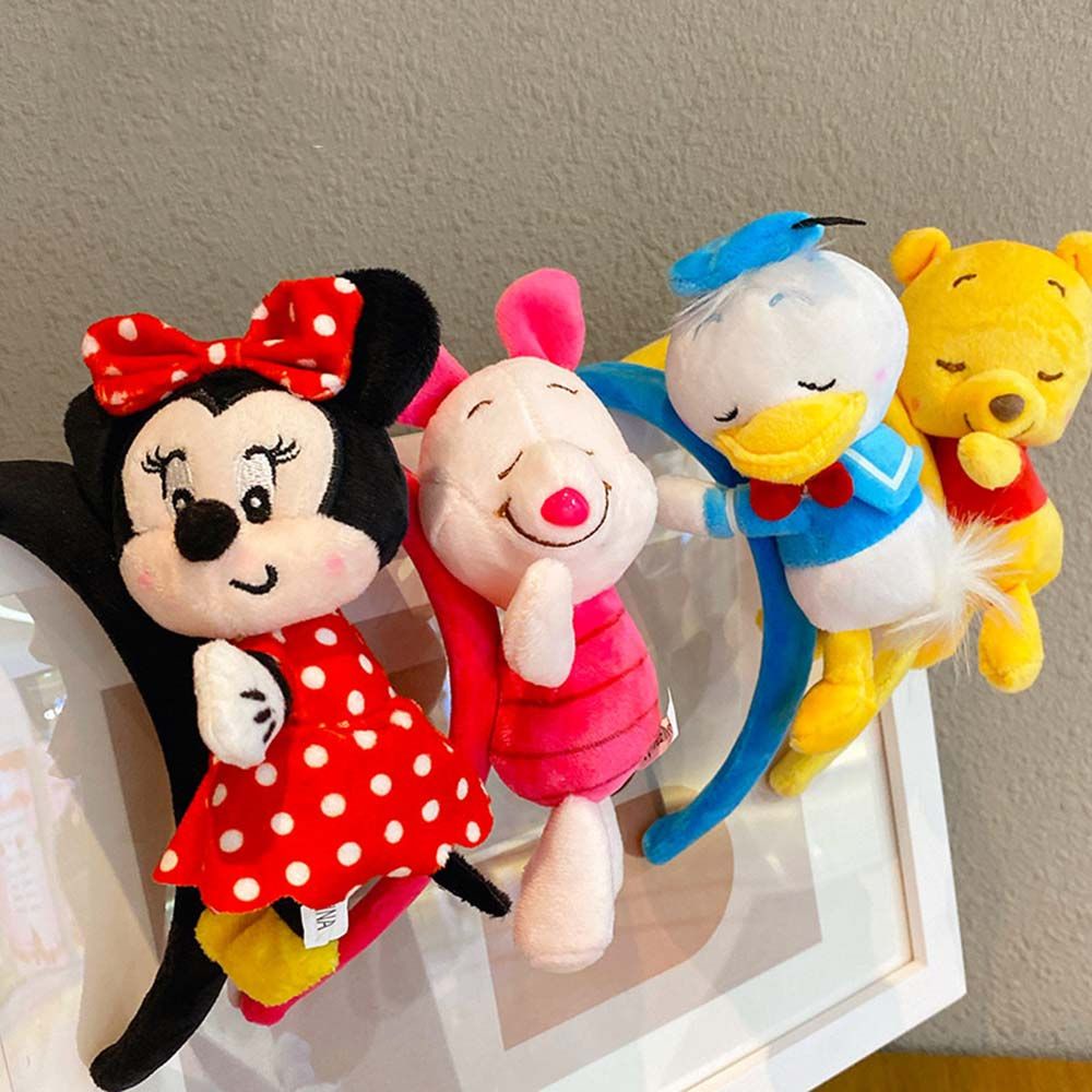 Băng Đô Hình Gấu Pooh / Chuột Mickey / Minnie Nhồi Bông Dễ Thương Cho Bé Gái