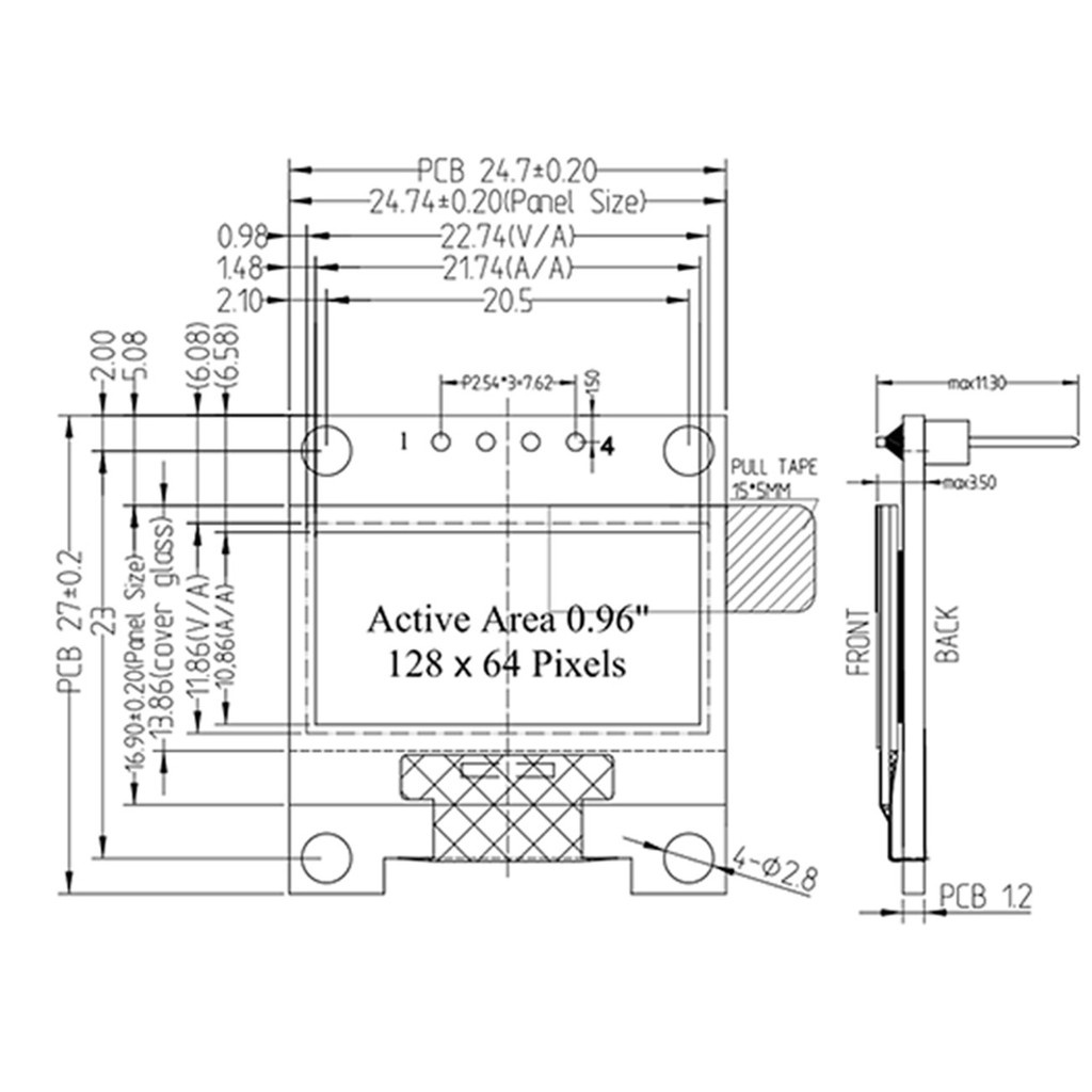 Màn Hình Oled 0.96 Inch Giao Tiếp I2C