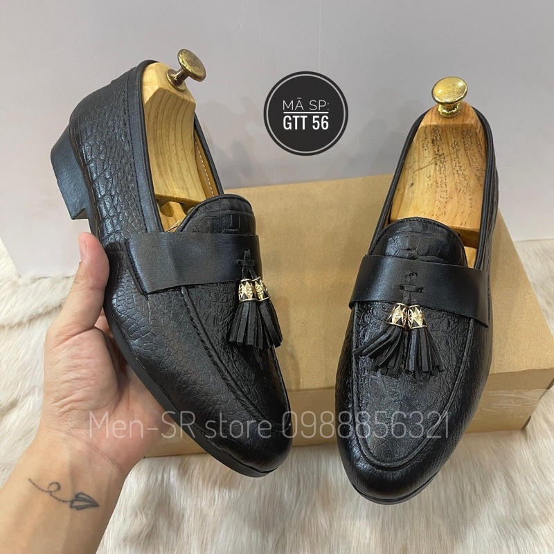 Giày tây mã gtt 56 - Giày tây - Giày Lười Nam Da Bóng Tăng Chiều Cao - Giày Lười Nam Giá Rẻ