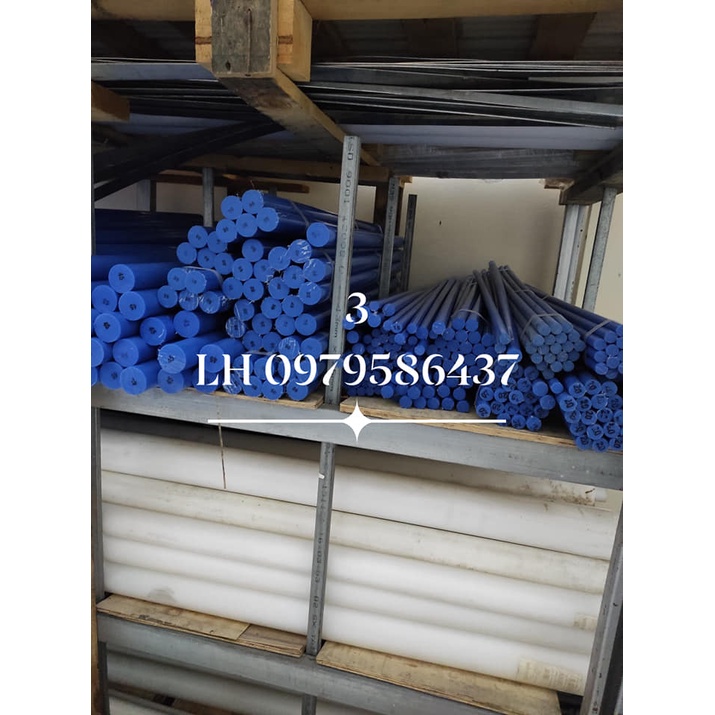 Thanh nhựa MC Nylon, PA Nylon Hàn Quốc màu xanh đường kính D30-D35x1000mm